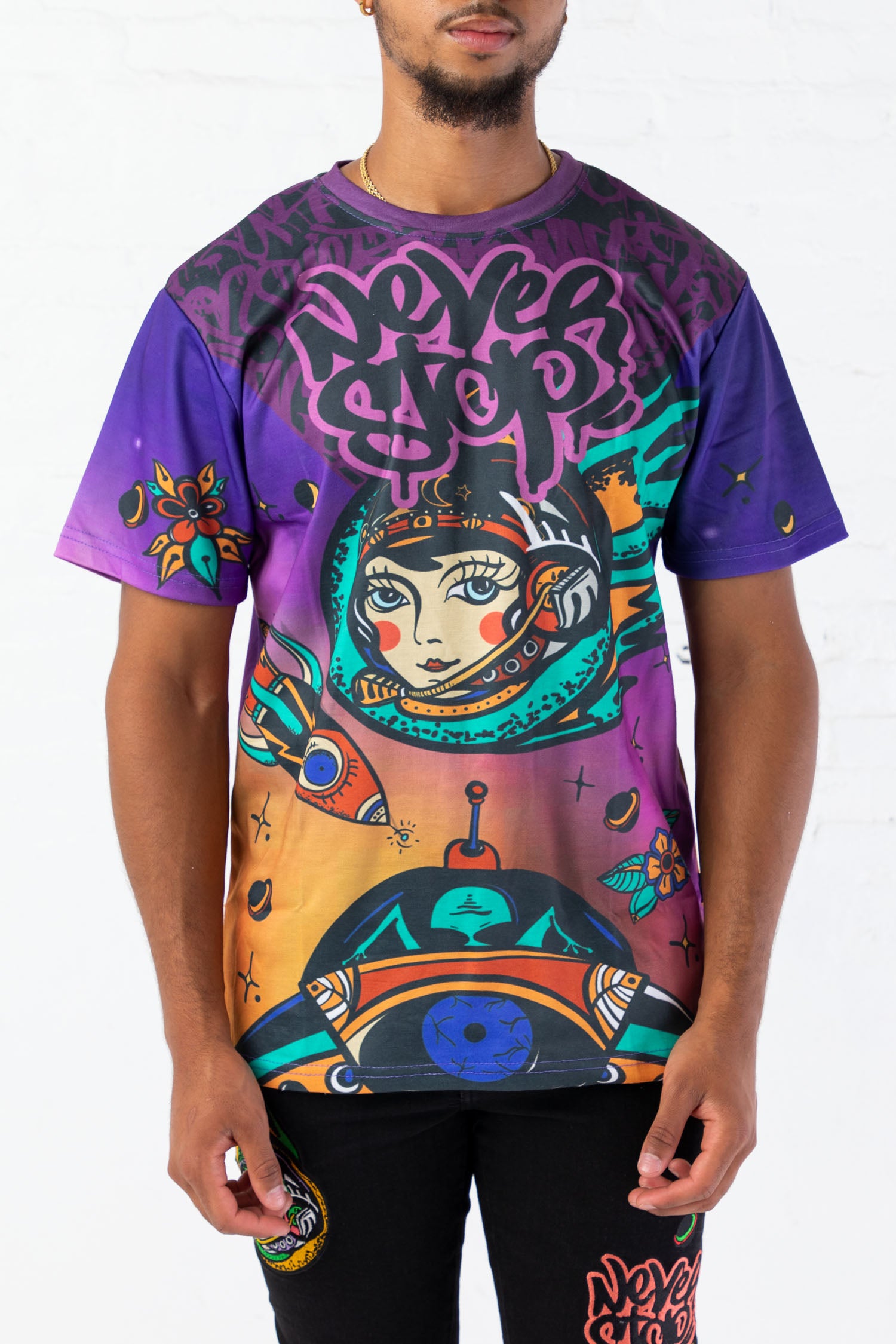 Never Stopping Graphic Tee - Purple
